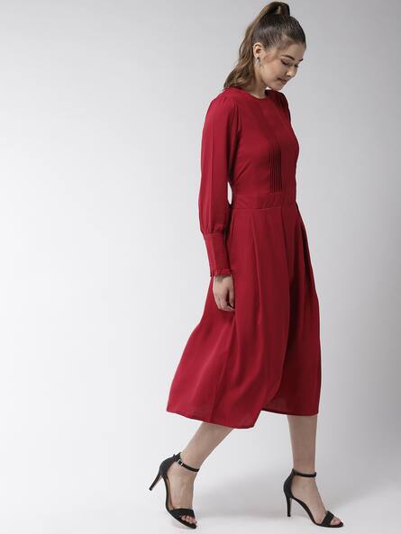 conservative red dress
