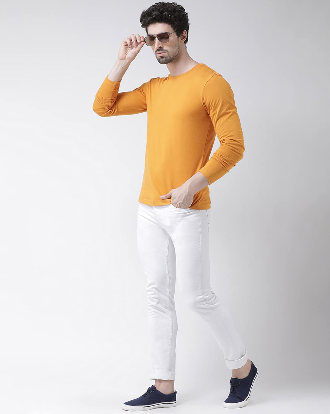 yellow t shirt full hand
