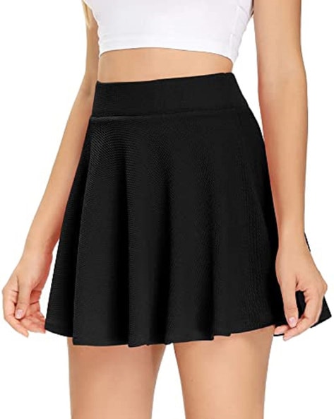 Black High Waist Flare Skirt  High waisted circle skirt, Flare