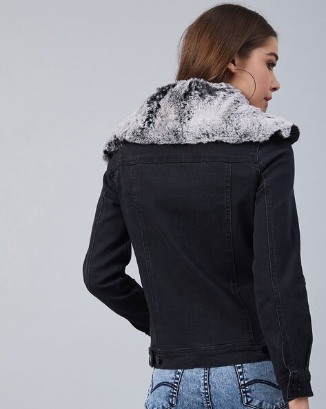 Buy Jean Jacket Women - Denim Jacket for Women - Womens Jean Jacket - Blue Jean  Jacket for Women - Casual Jackets for Women with Real Collar Fur - Fuax Fur  Jacket