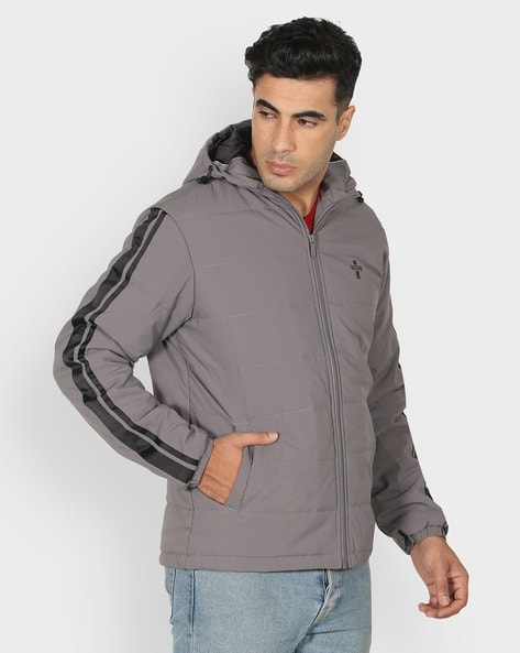 Buy Octave Men Brown Solid Fleece Front-Open Sweatshirt at Amazon.in