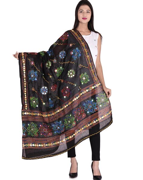 Embroidered Dupatta with Embellished Detail Price in India