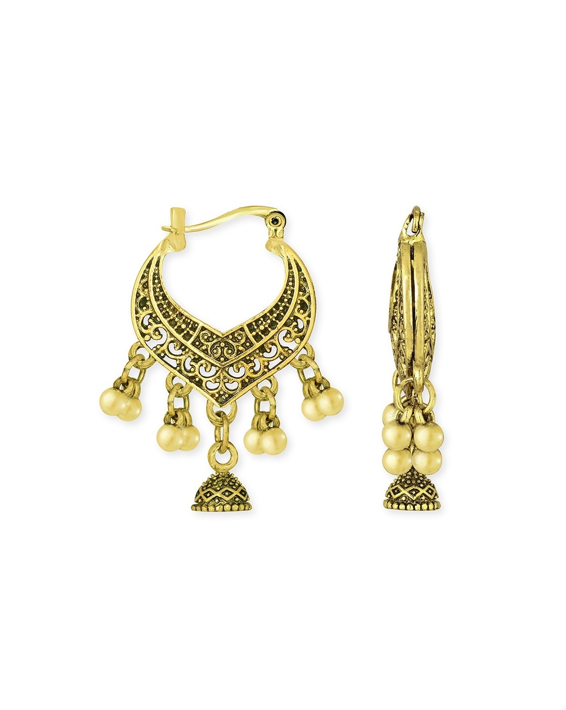 Ethnic Gold Tops Earrings