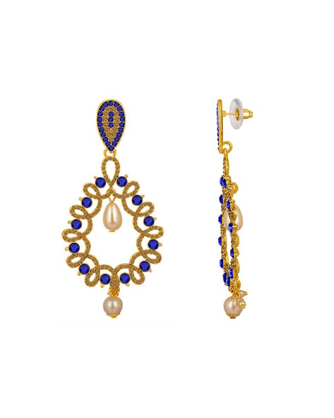Buy White Pearl & Kundan Chandelier Earrings for Women Online at Ajnaa  Jewels |390844