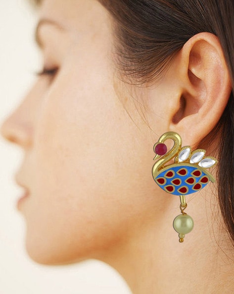 Carved Coconut Earrings with Pearl & Rubies – Lotus Arts de Vivre