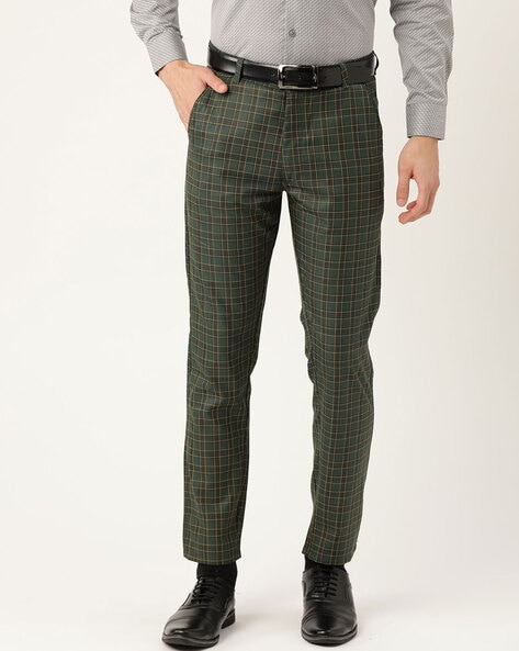 Chinos Green Check Trousers