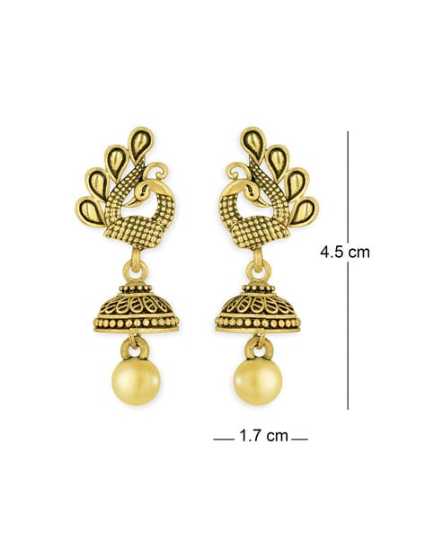 Flipkart.com - Buy memoir Gold plated Small size Peacock and Pinjara (cage)  Jhumki Women Traditiona Brass Drops & Danglers Online at Best Prices in  India