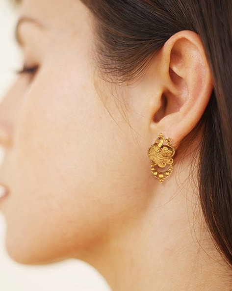 Designer Earrings  Gold Plated Earrings for Girls  Dakota Golden Earrings  by Blingvine