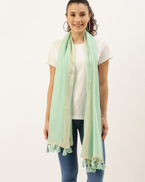 Embellished Scarf with Tassels Price in India