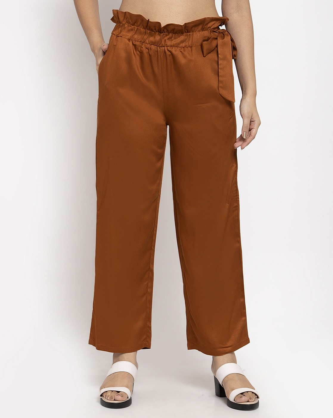 Buy Dark Mustard Yellow Trousers & Pants for Women by Baani Creations  Online | Ajio.com