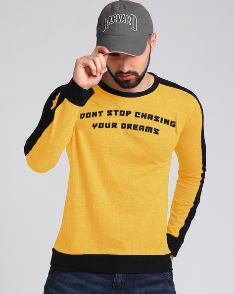 yellow t shirt with cap