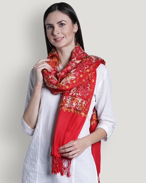 Floral Embroidered Ethnic Stole Price in India