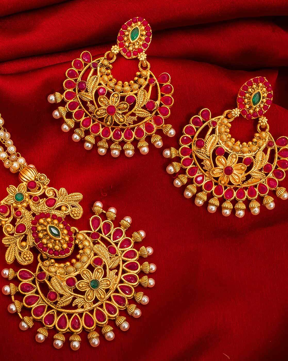 Set of Ram Leela Earring, Bangle and Ring (ISMSJBR000107) - Nationwide