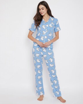 Cartoon print night suit for online ladies