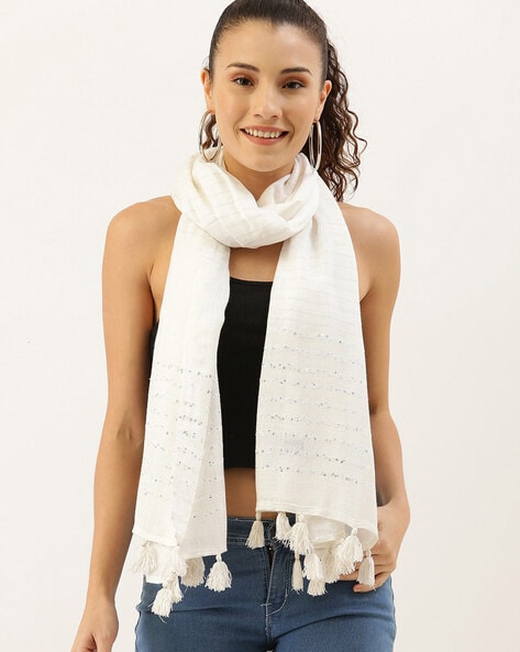 White on sale scarf online