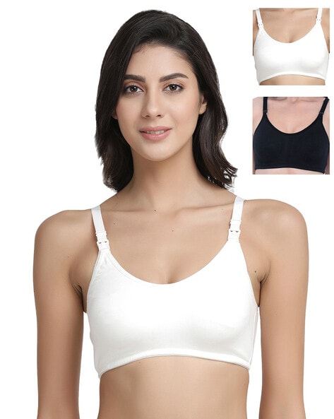 InnerSense Organic Anti Microbial Laced Soft Nursing Bra (Pack Of 3) -  Assorted