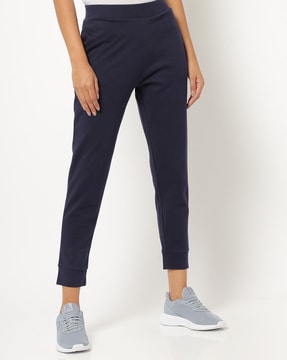 navy blue cuffed track pants