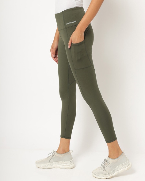 Gains olive green core pocket leggings – Gains Clothing uk