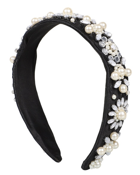 Jewelz Embellished Hair Band with Bow and Flower Design  Jewelz