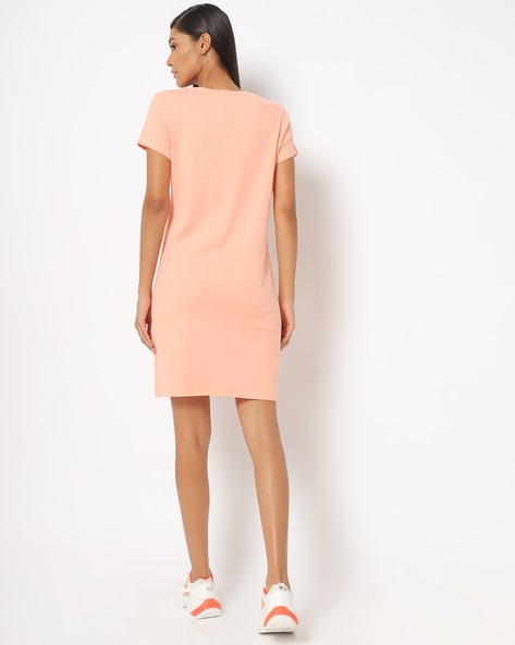 coral tee shirt dress