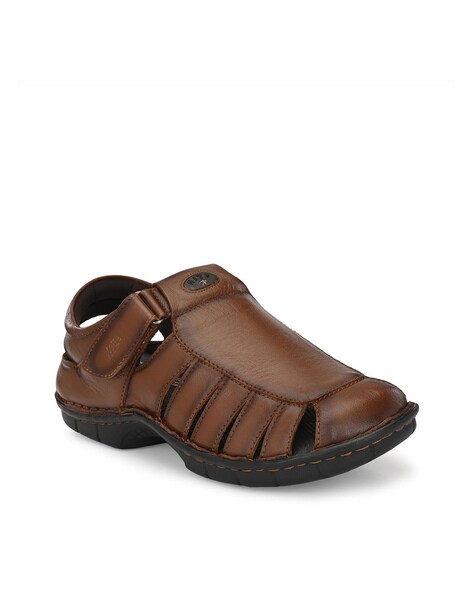 Jacob Brown Men's Italian Leather Sandals Shoes - Ivan Troy