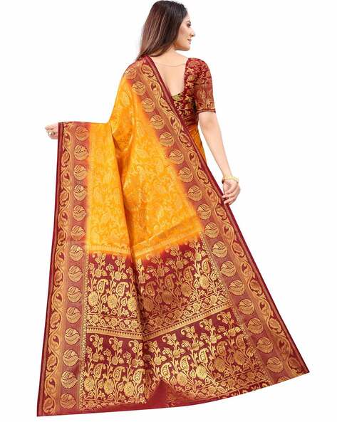 Buy Yellow Sarees Online at Banarasee