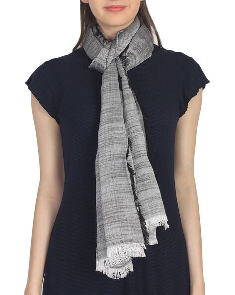 Textured Stole with Frayed Hems Price in India