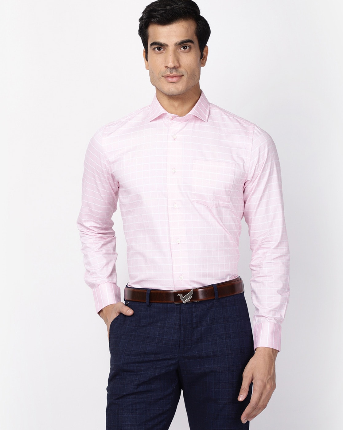 Blackberrys Pink Slim Fit Shirts