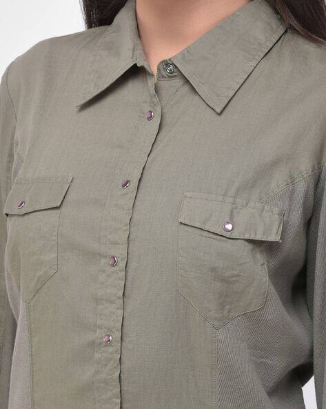 Khaki Shirts for Women by 250 DESIGNS 