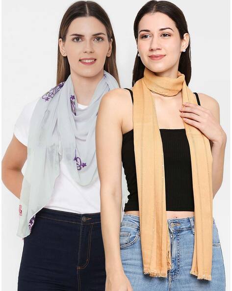 Pack of 2 Scarf with Frings Price in India