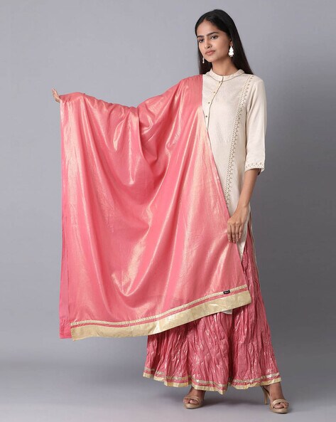 Cotton Dupatta with Lace Border Price in India