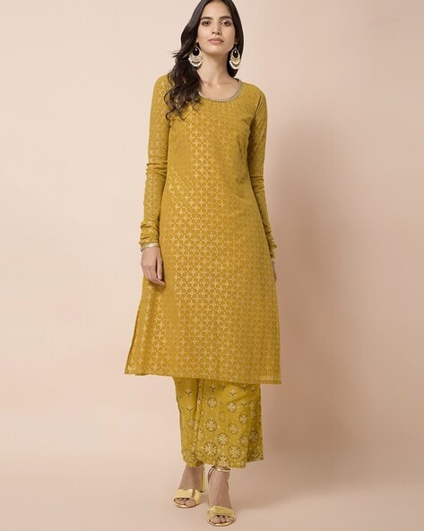 Yellow Kurtis - Buy Latest Yellow Kurti Designs Online At Mirraw