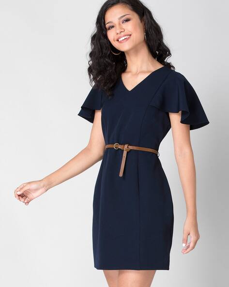 Bodycon Dress with Waist Belt