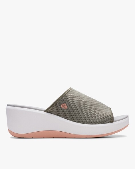 Clarks Textured Open-Toe Wedges