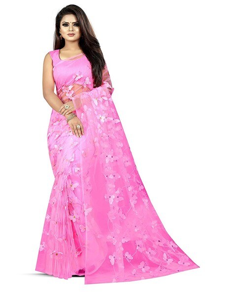 Buy Pink Sarees for Women by MONVELLI FASHION Online