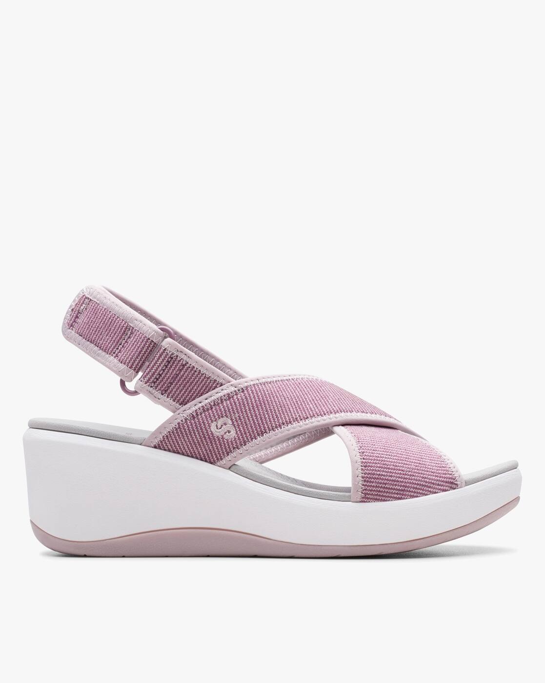 purple clarks flip flops