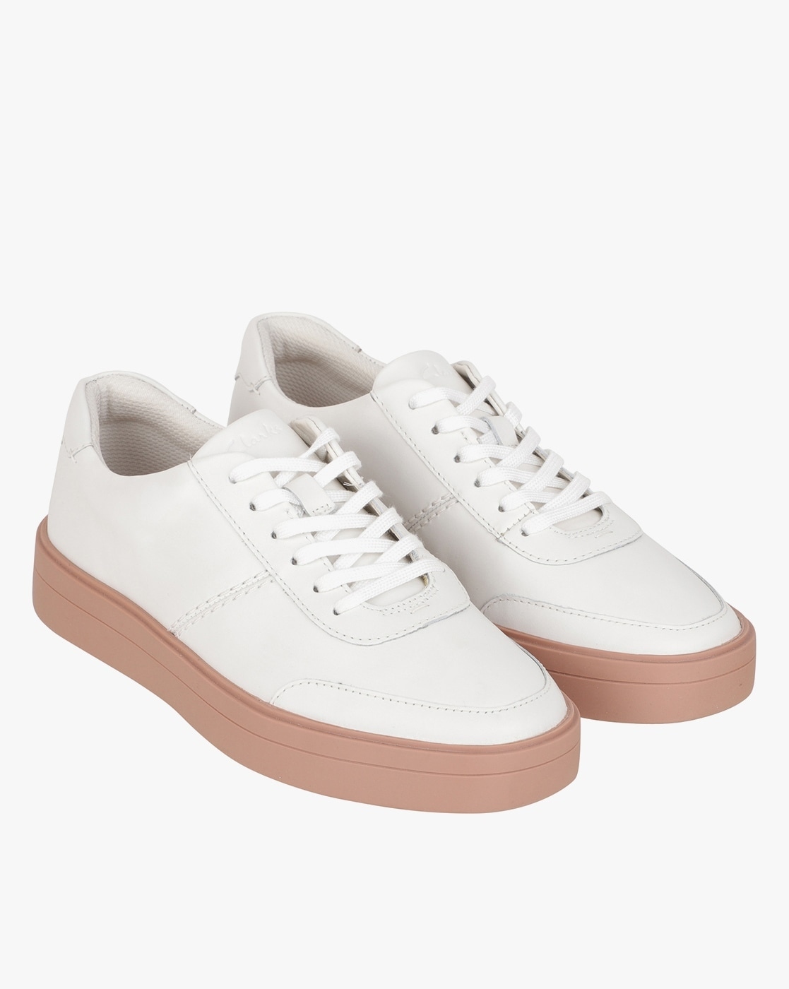 Buy Clarks Women White Leather Sneakers-3.5 UK (36 EU) (26148256) at  Amazon.in