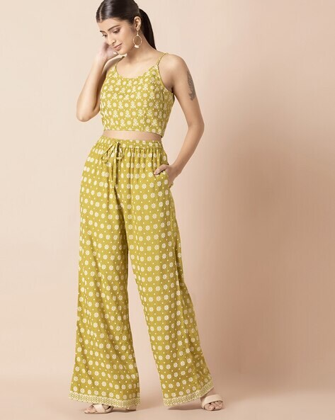 Buy Green Pants for Women by Indya Online
