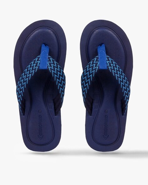 Chevron Knit Thong Strap Flip Flops