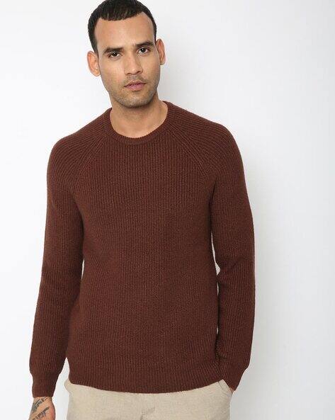 mens brown pullover