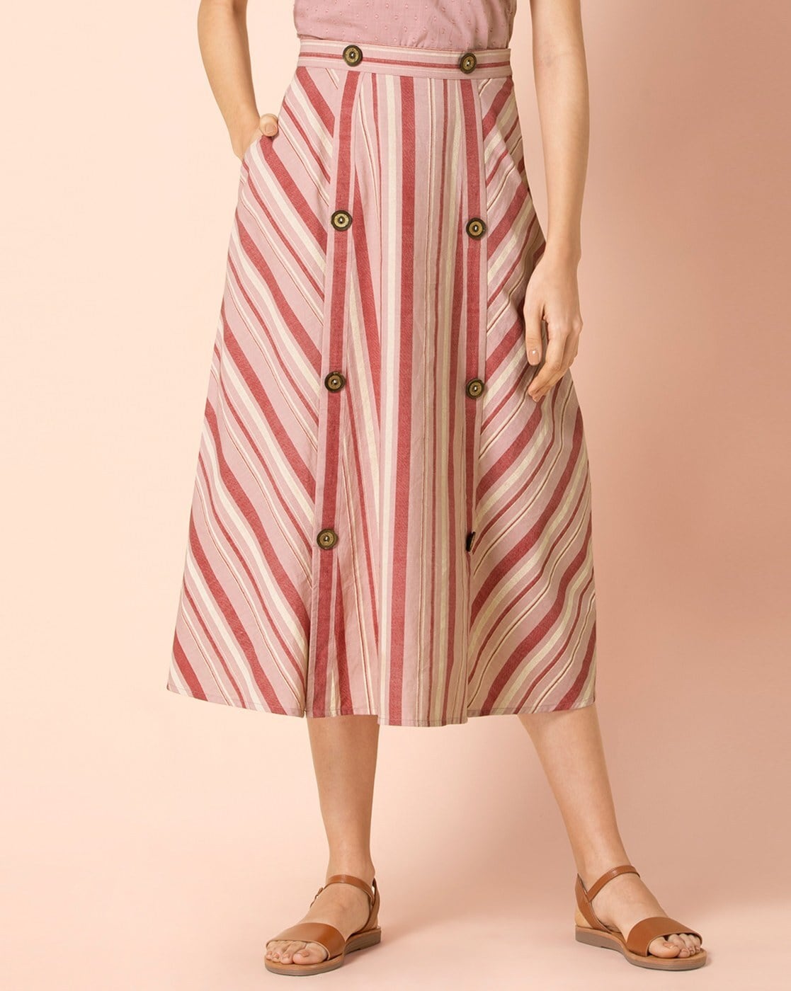 striped skirt pink