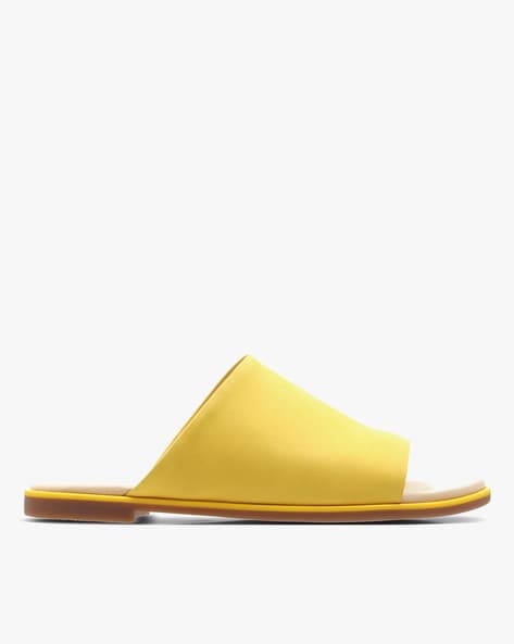 clarks suede slip on sandals