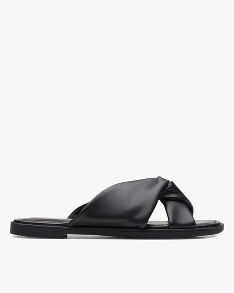 Clarks Criss-Cross Strap Flat Sandals