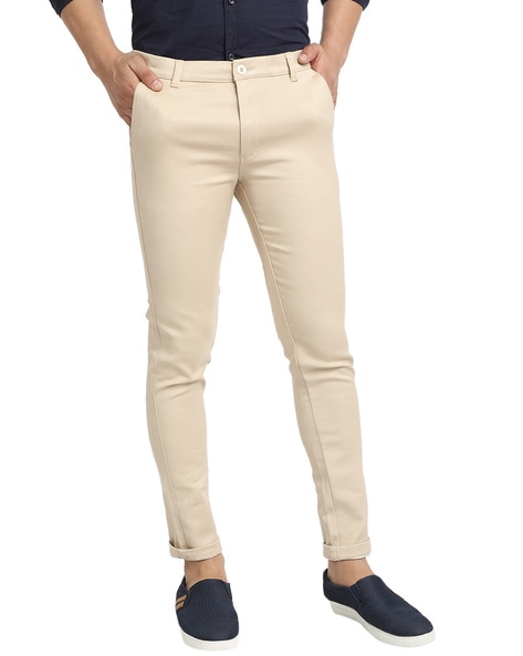 skinny cream chinos