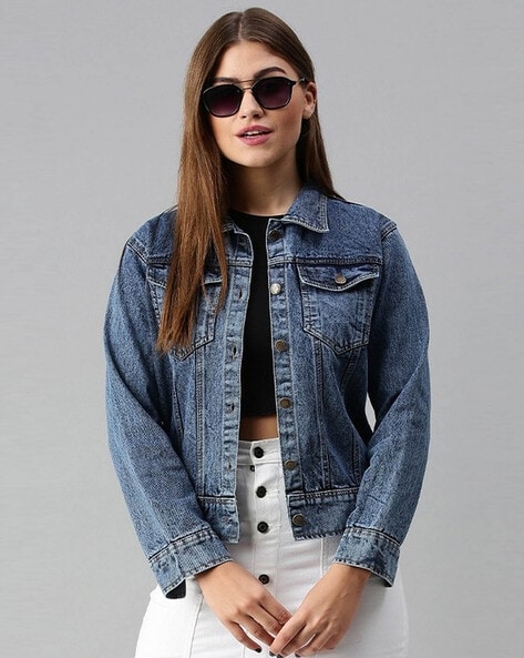 Only Faith-Women's Jean coats Only Faith Summer Women's Denim Coat Short  Turning Sleeve Jean Jacket (XS, CO6), X-Small at Amazon Women's Coats Shop