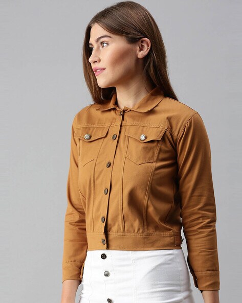 brown jean jacket for women