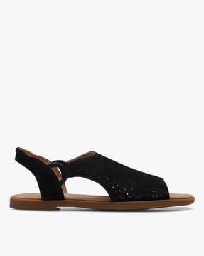 Lasercut Slingback Flat Sandals