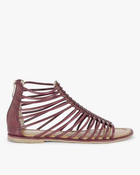 Strappy Gladiator Sandals with Zip Fastening