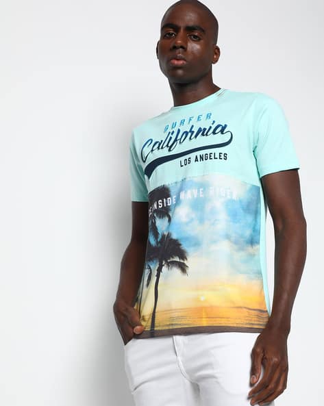 Tropical Print Crew-Neck T-shirt