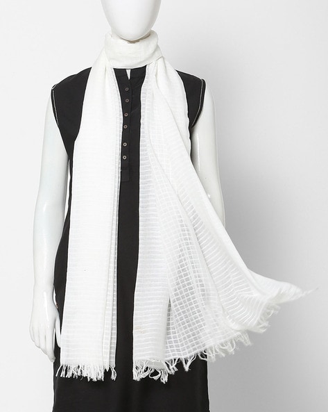 Checked Dupatta with Fringes Price in India